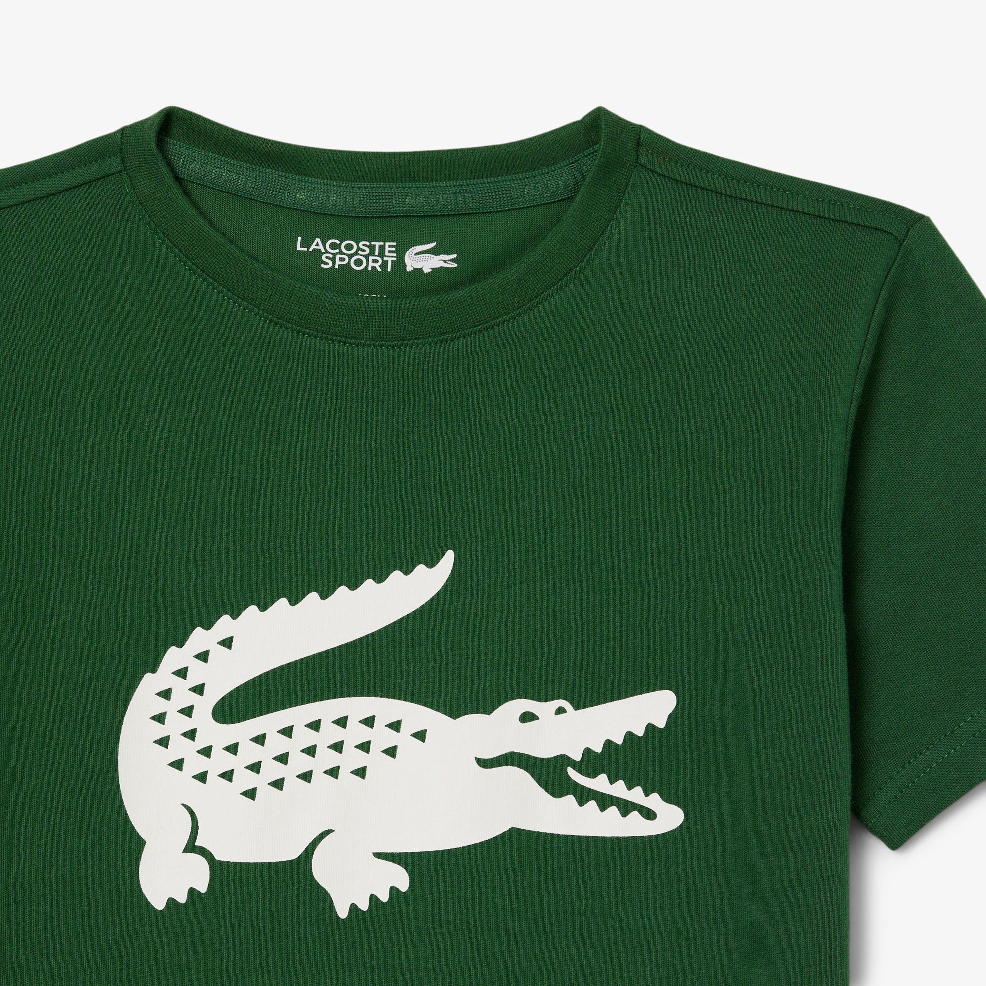 Lacoste Erkek Çocuk Oversize Fit Bisiklet Yaka Baskılı Yeşil T-Shirt