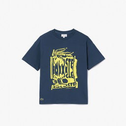 Lacoste Çocuk Bisiklet Yaka Baskılı Lacivert T-Shirt Lacivert