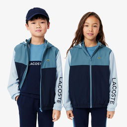 Lacoste Çocuk Kapüşonlu Renk Bloklu Lacivert Ceket Lacivert