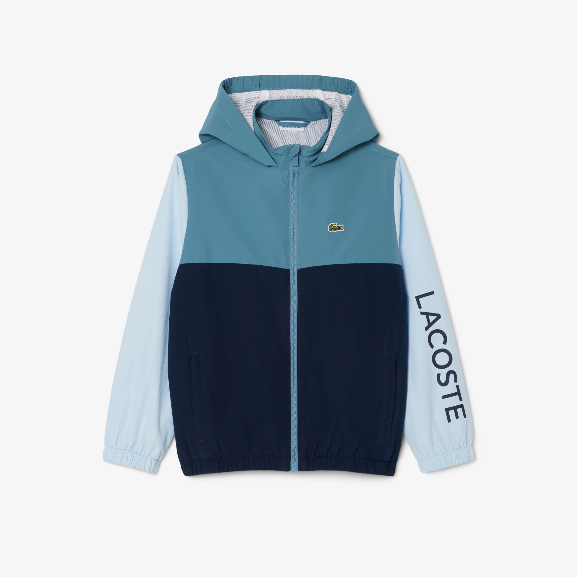 Lacoste Çocuk Kapüşonlu Renk Bloklu Lacivert Ceket