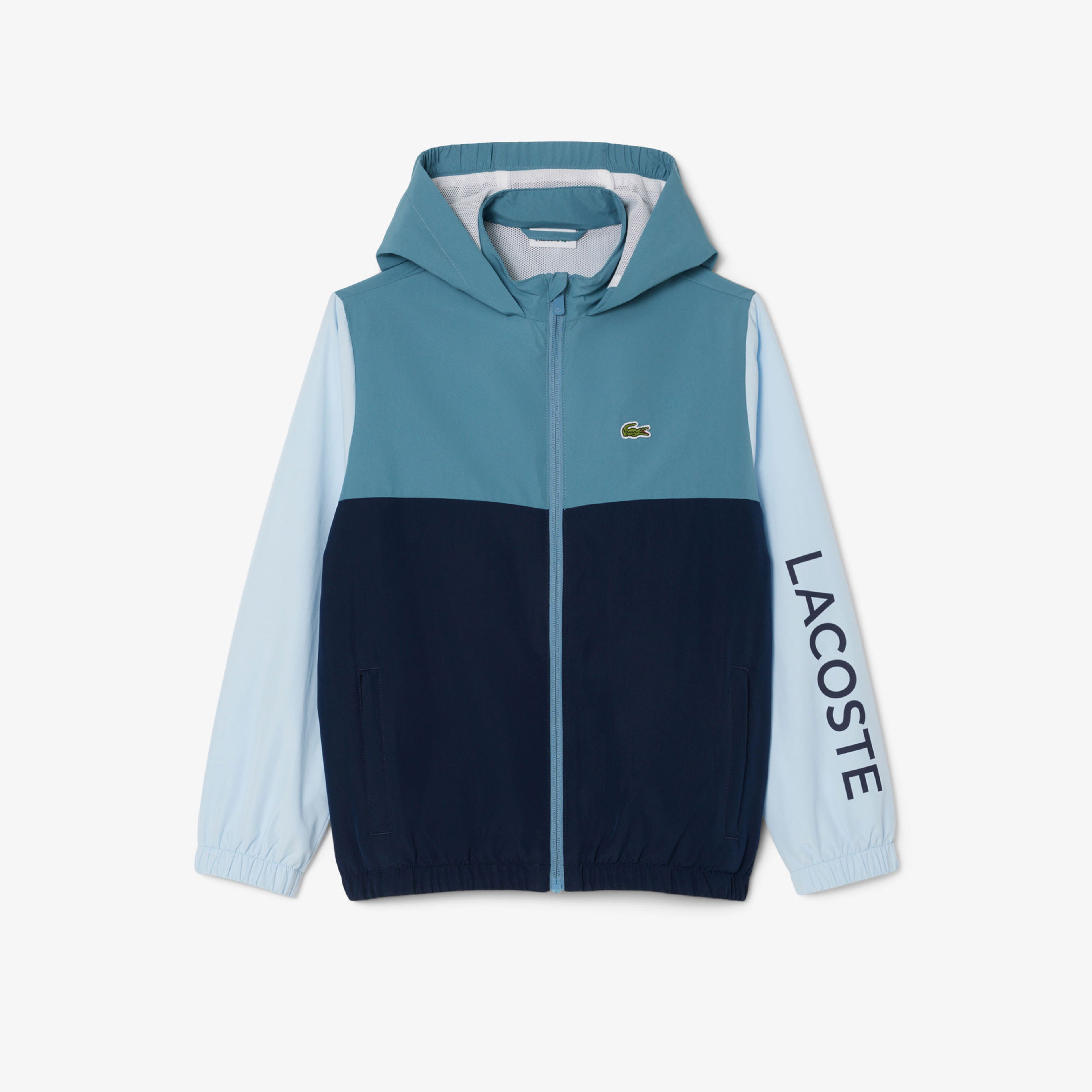 Lacoste Çocuk Kapüşonlu Renk Bloklu Lacivert Ceket