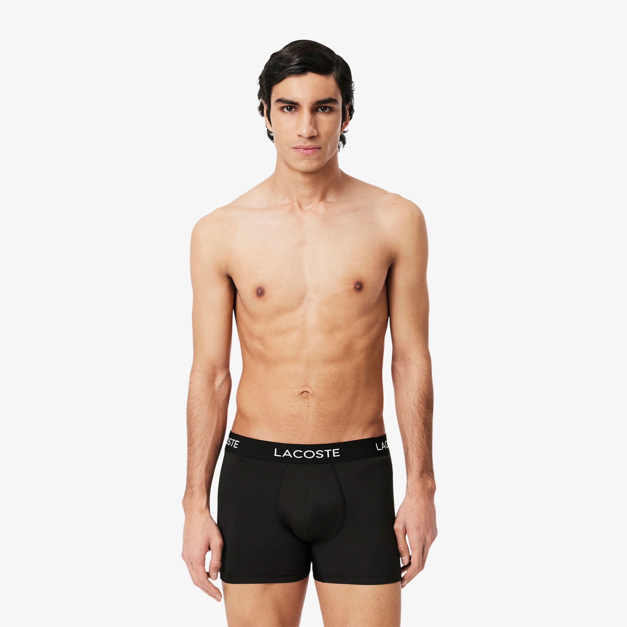 Lacoste Erkek 3'lü Siyah Boxer -1