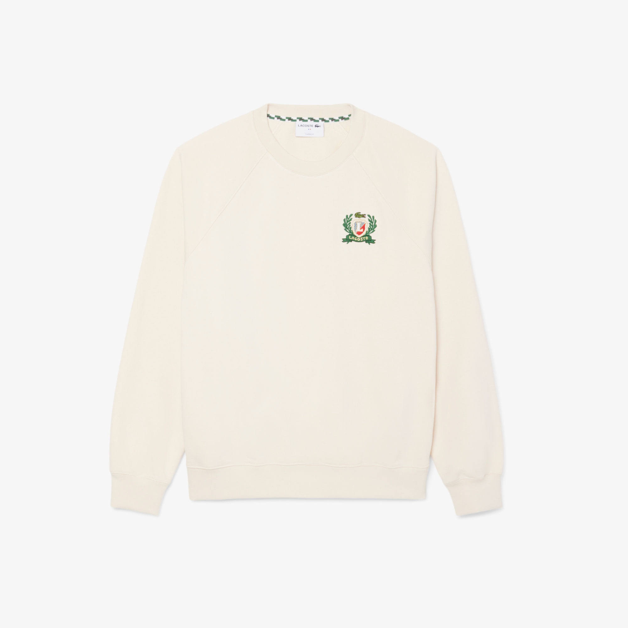 Lacoste Erkek Classic Fit Bisiklet Yaka Krem Sweatshirt