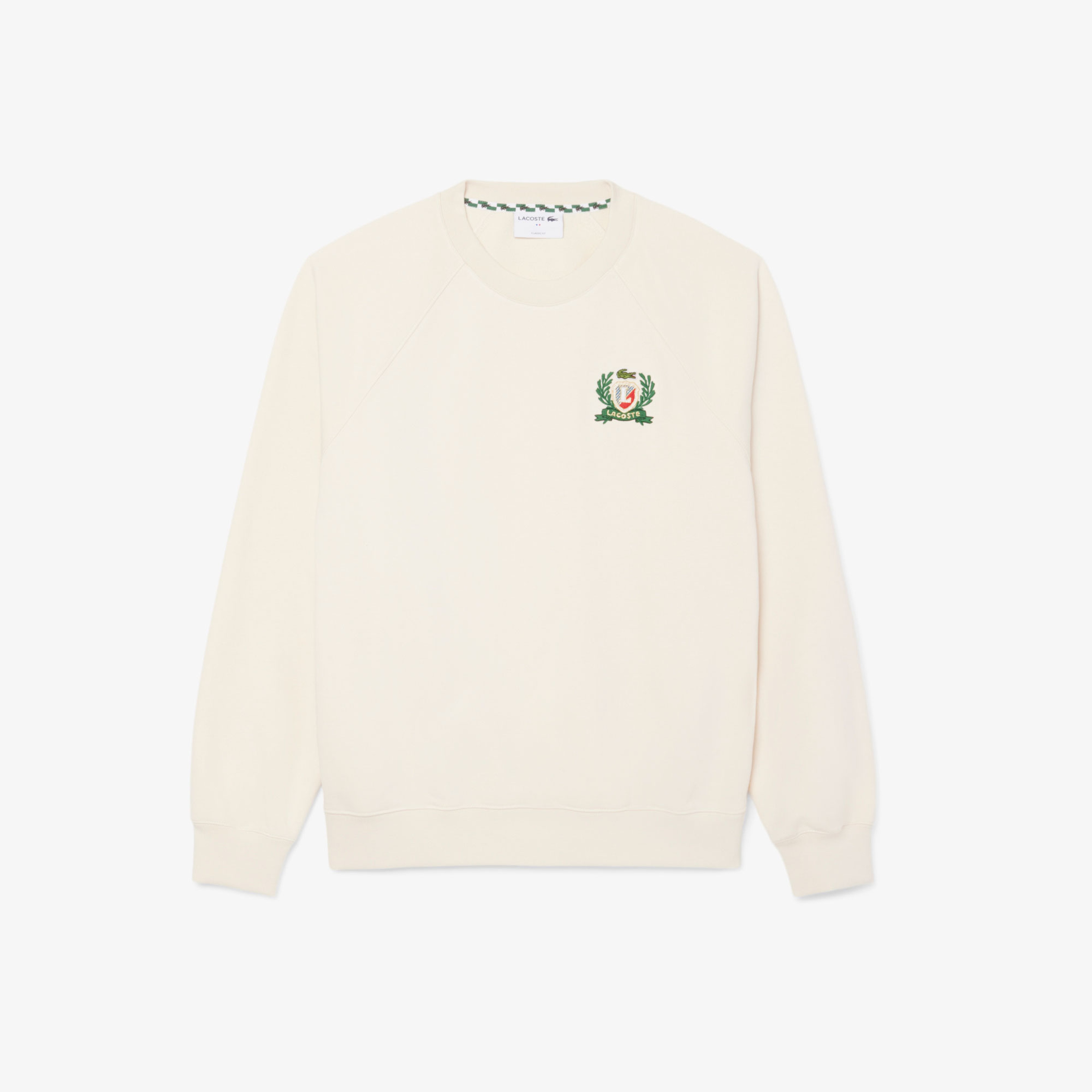 Lacoste Erkek Classic Fit Bisiklet Yaka Krem Sweatshirt