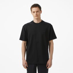 Lacoste Erkek Relaxed Fit Bisiklet Yaka Siyah T-Shirt Siyah