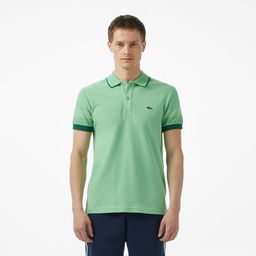 Lacoste Loose Fit Erkek Baskılı Açık Yeşil Polo Yeşil