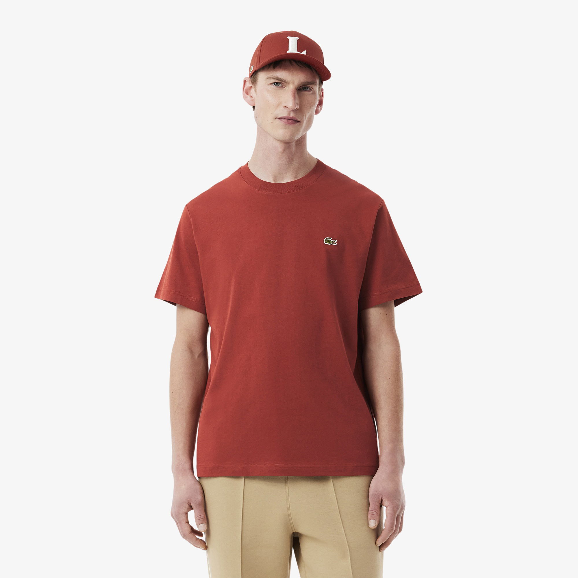 Lacoste Erkek Classic Fit Bisiklet Yaka Kahverengi T-Shirt
