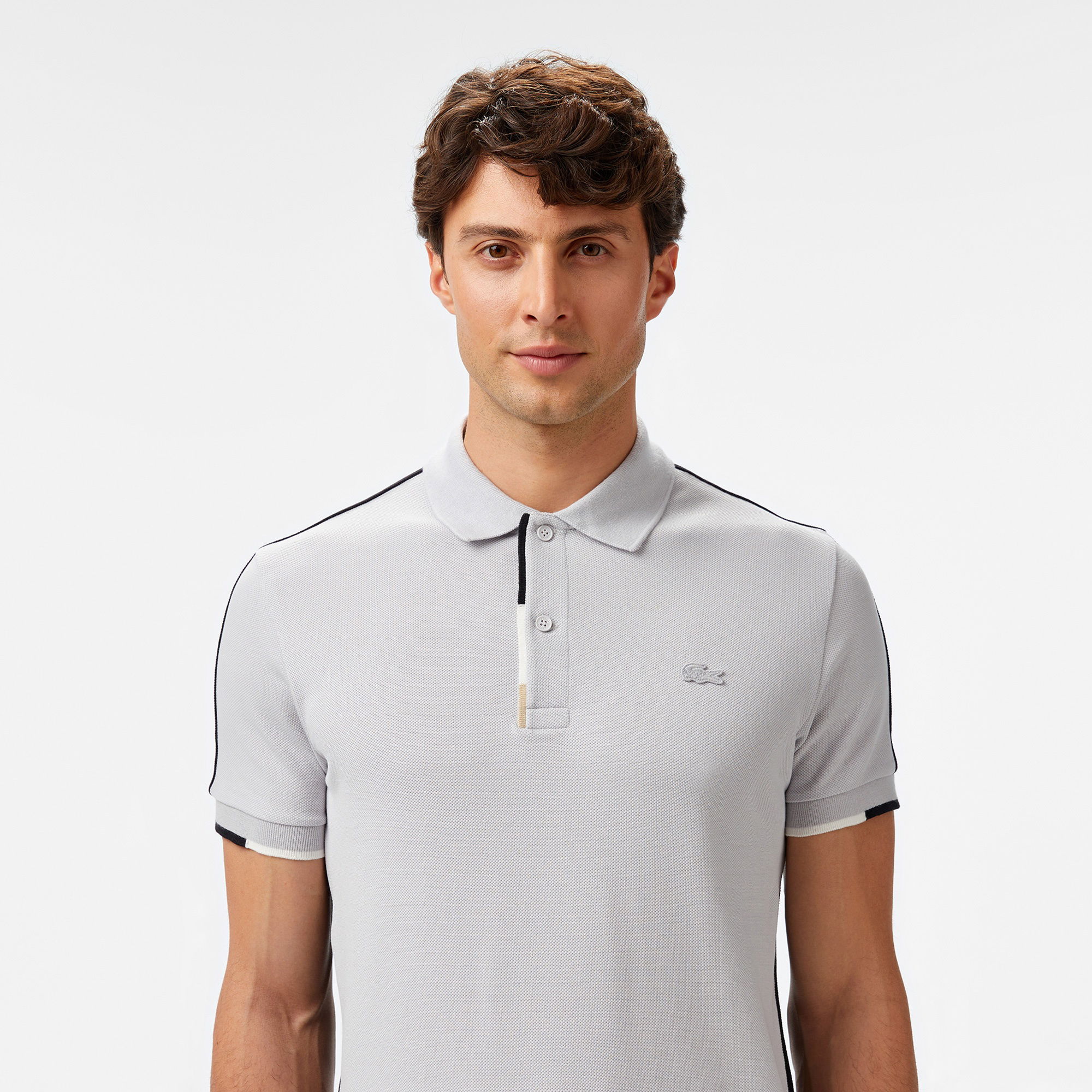 Lacoste Erkek Regular Fit Renk Bloklu Gri Polo