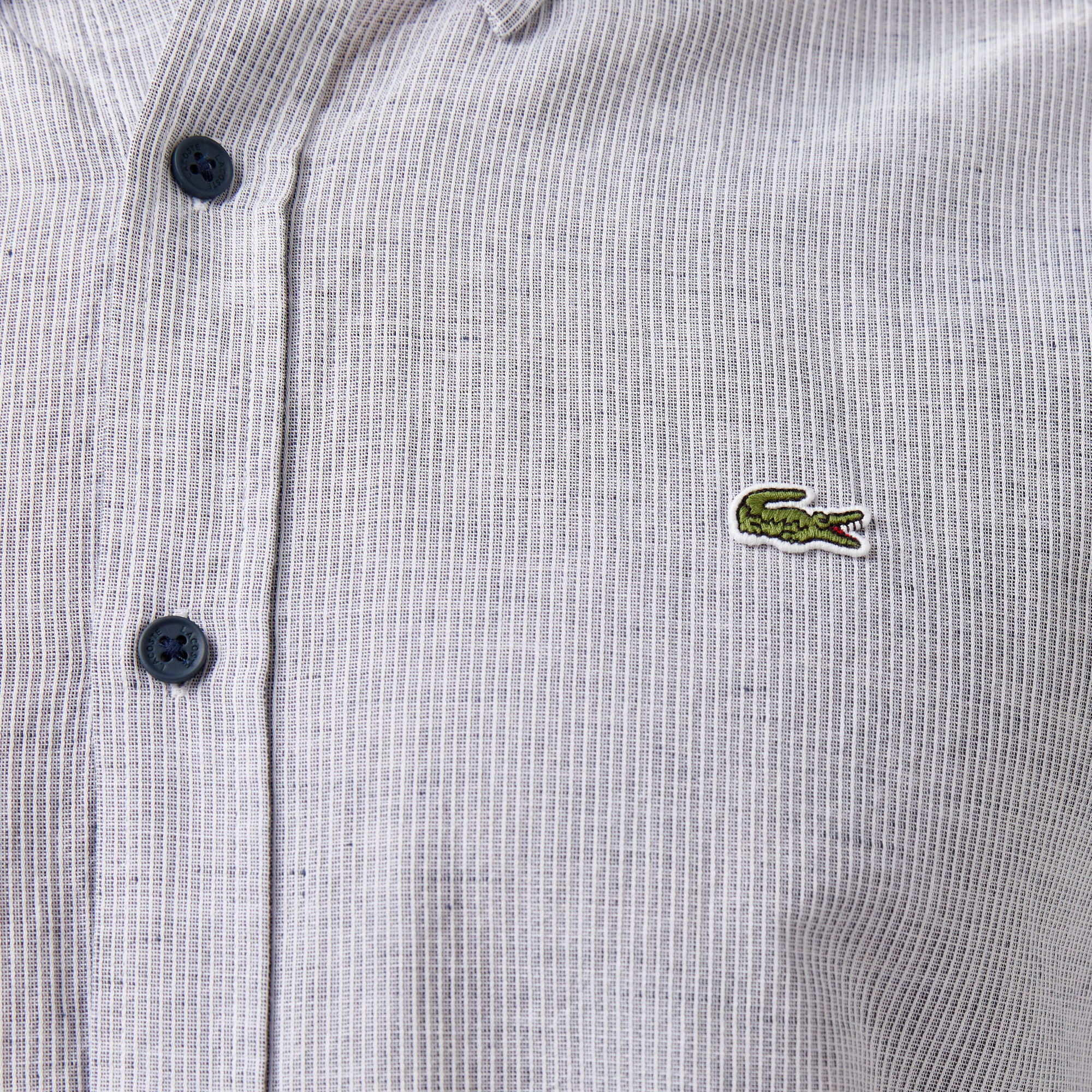 Lacoste Erkek Regular Fit Düğmeli Yaka Lacivert Gömlek