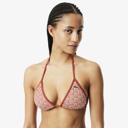 Lacoste Kadın Monogram Kırmızı Bikini Üstü Kırmızı