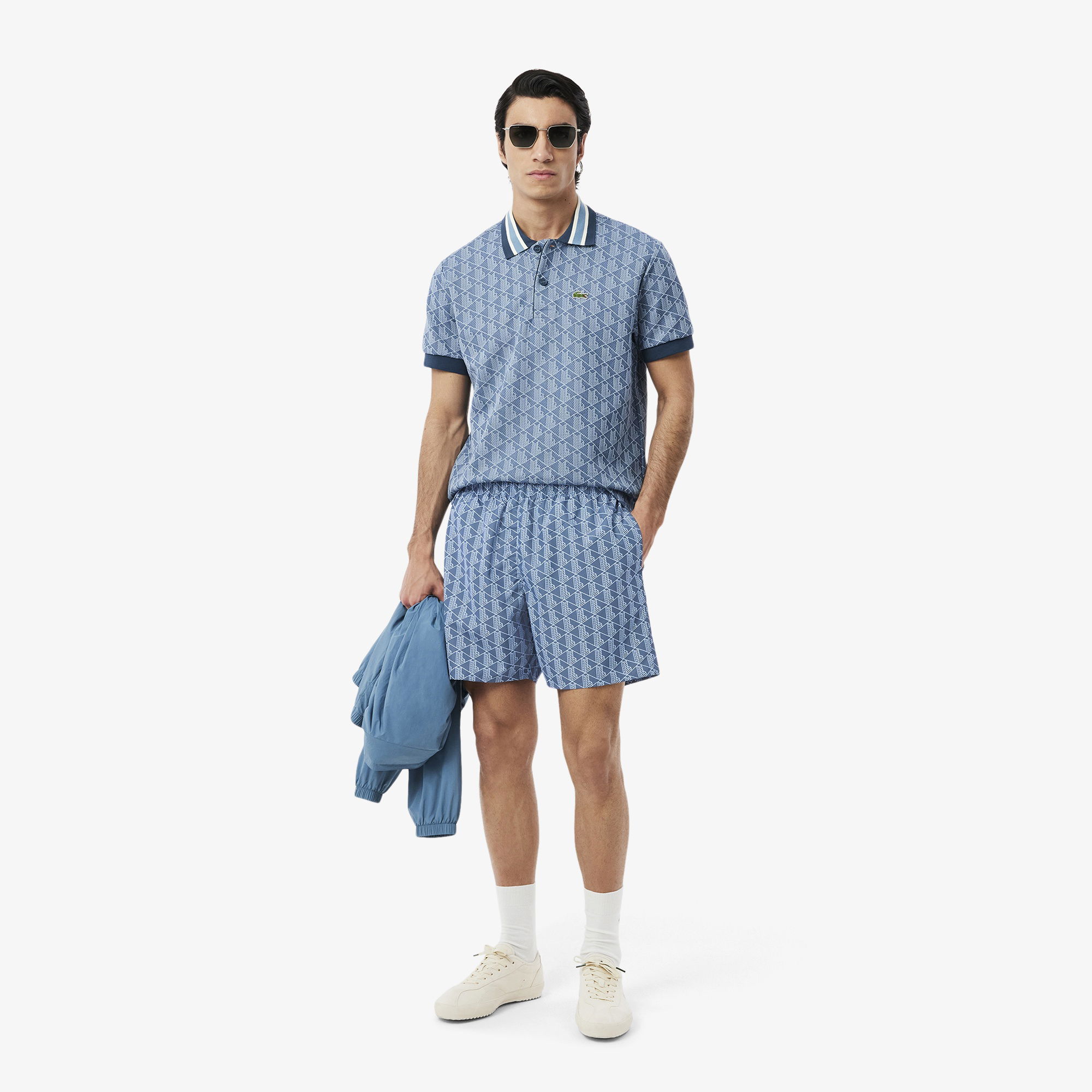 Lacoste Erkek Monogram Mavi Mayo