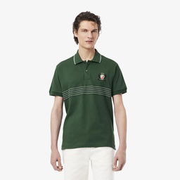Lacoste Erkek Classic Fit Çizgili Yeşil Polo Yeşil