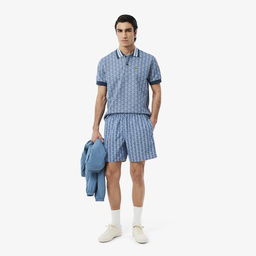 Lacoste Erkek Monogram Mavi Mayo Mavi
