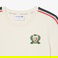 Lacoste Kadın Slim Fit Bisiklet Yaka Renk Bloklu Krem T-Shirt