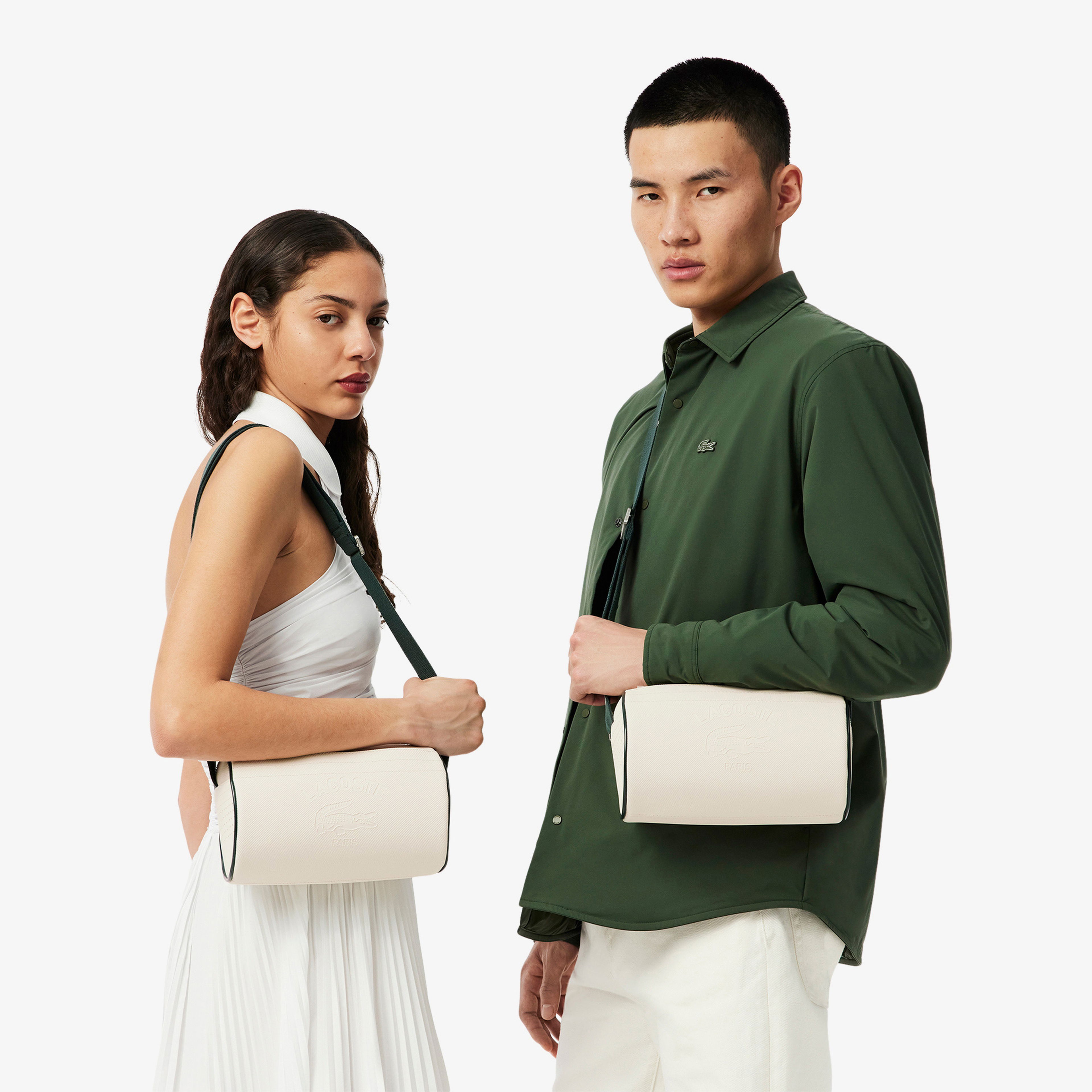 Lacoste CLUB 193 Unisex Renk Bloklu Bej Postacı Çantası