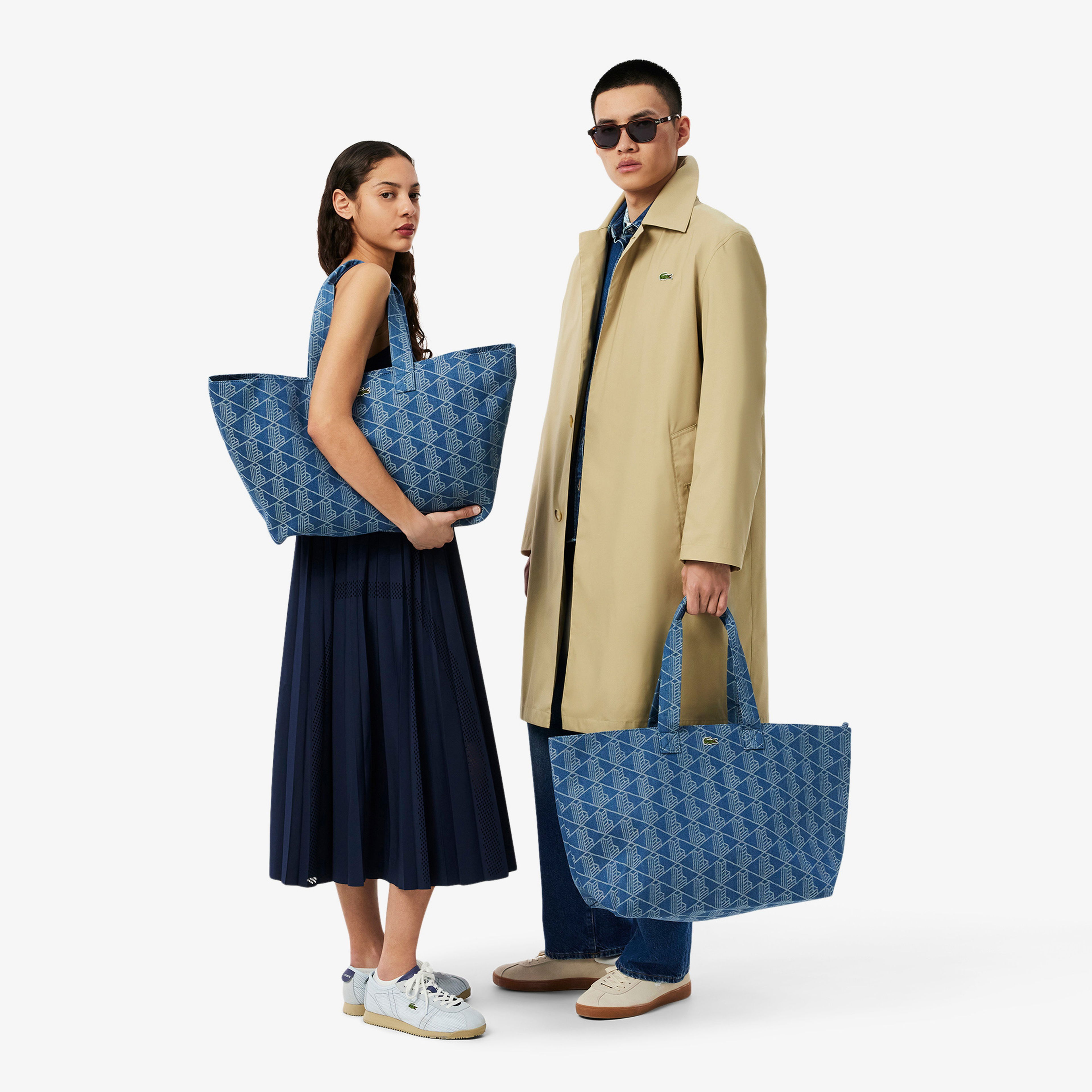 Lacoste Unisex Monogram Mavi Omuz Çantası