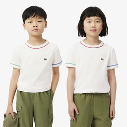 Lacoste Çocuk Bisiklet Yaka Krem T-Shirt Krem