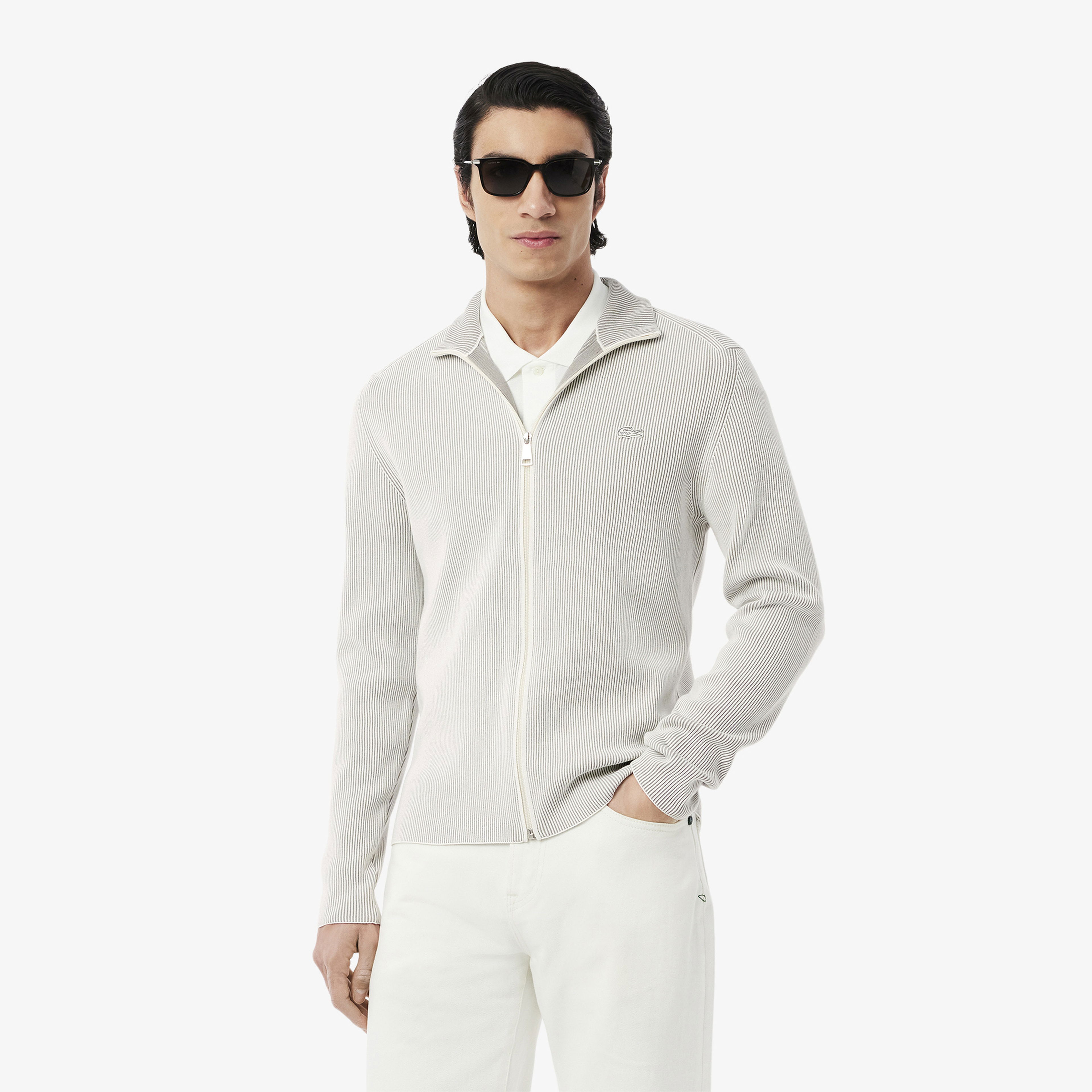 Lacoste Erkek V Yaka Bej Triko