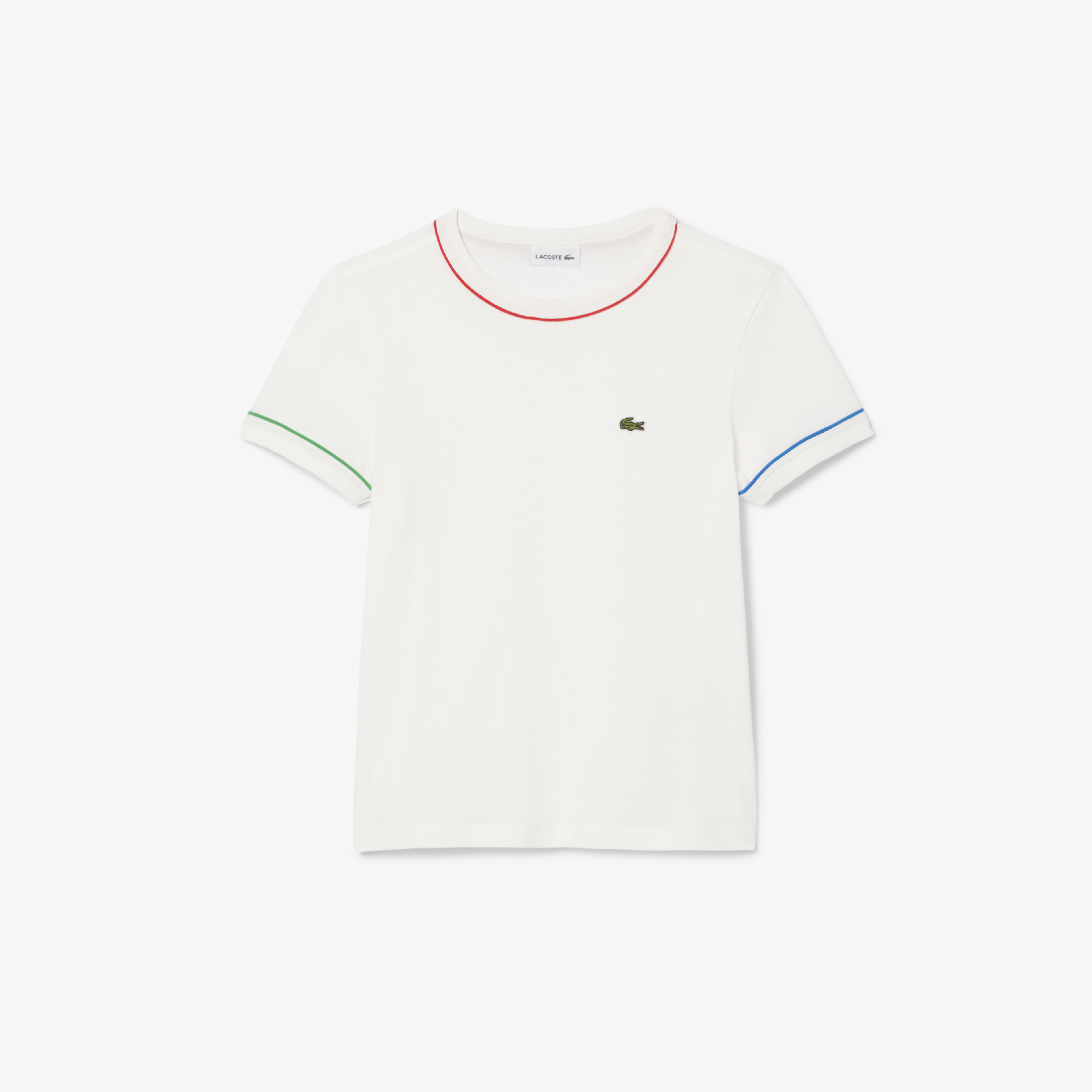 Lacoste Çocuk Bisiklet Yaka Krem T-Shirt