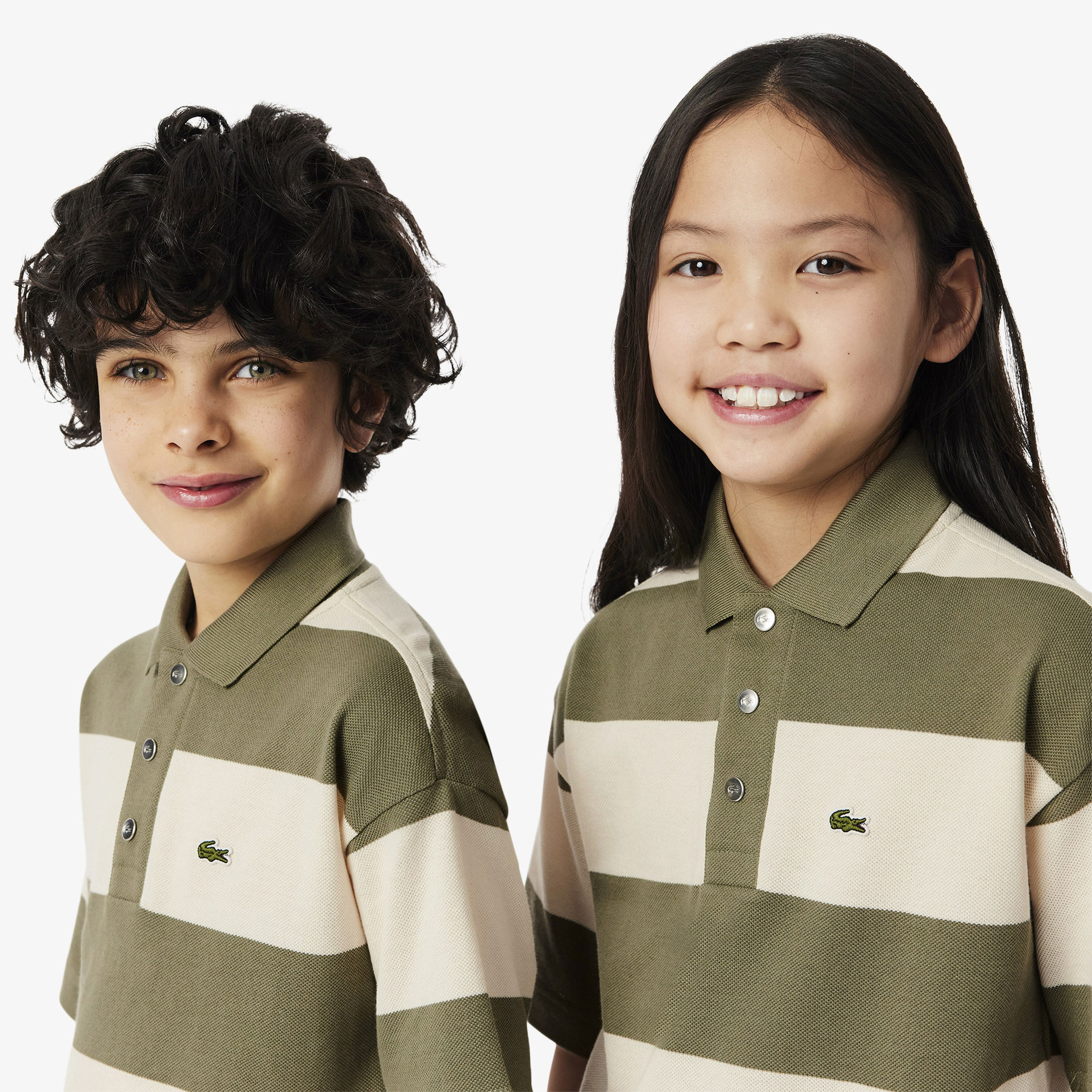 Lacoste Çocuk Çizgili Beyaz Polo
