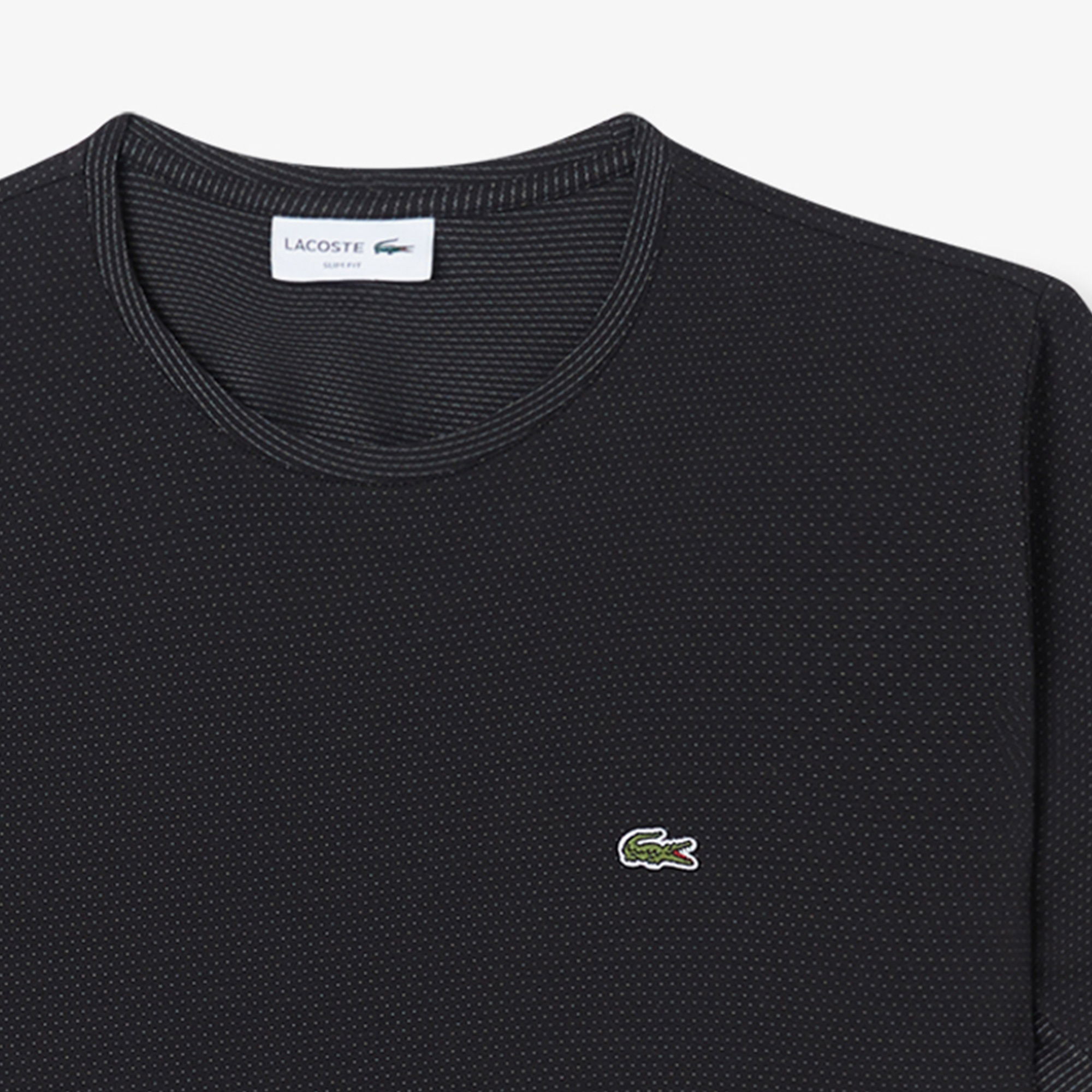 Lacoste Erkek Slim Fit Bisiklet Yaka Siyah T-Shirt