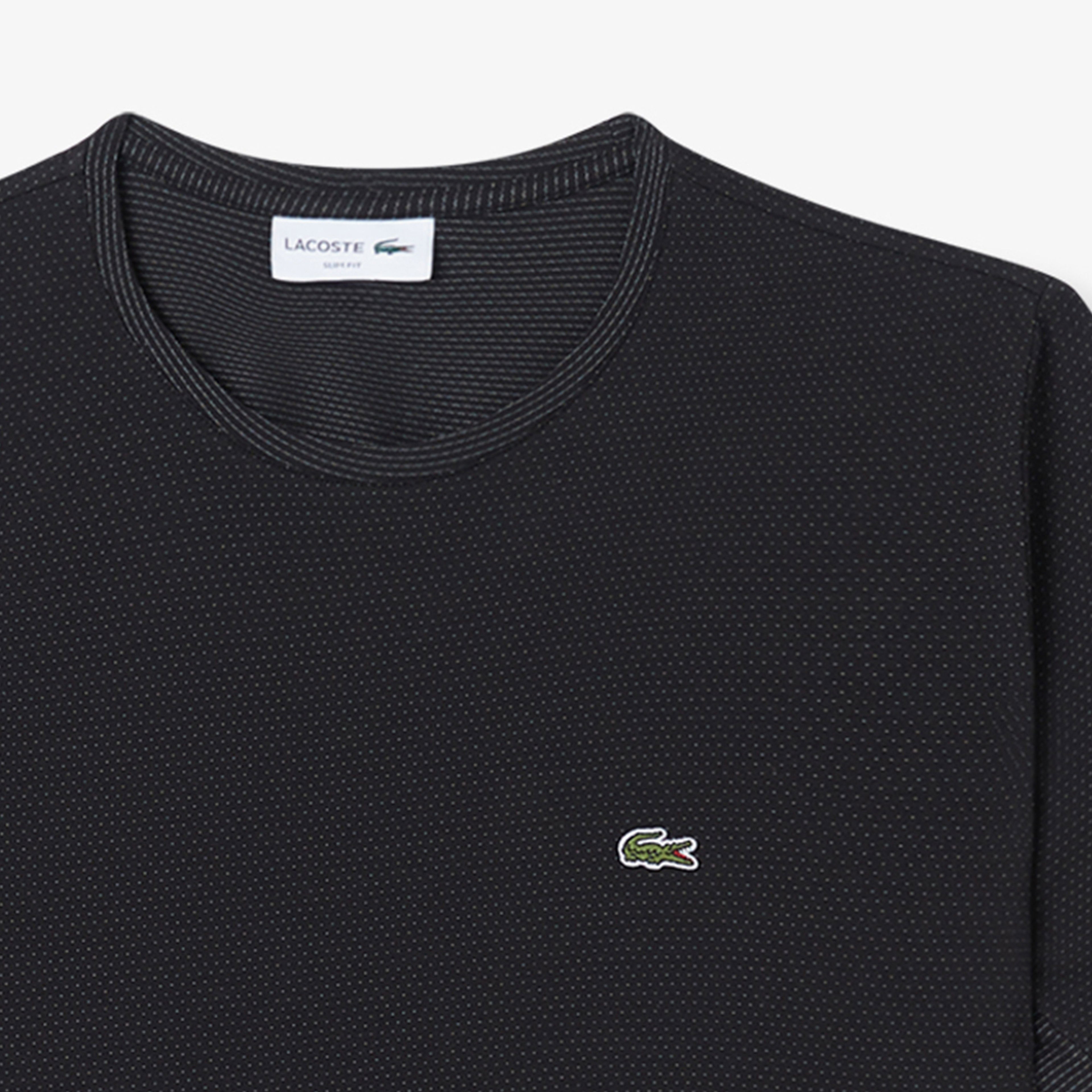 Lacoste Erkek Slim Fit Bisiklet Yaka Siyah T-Shirt