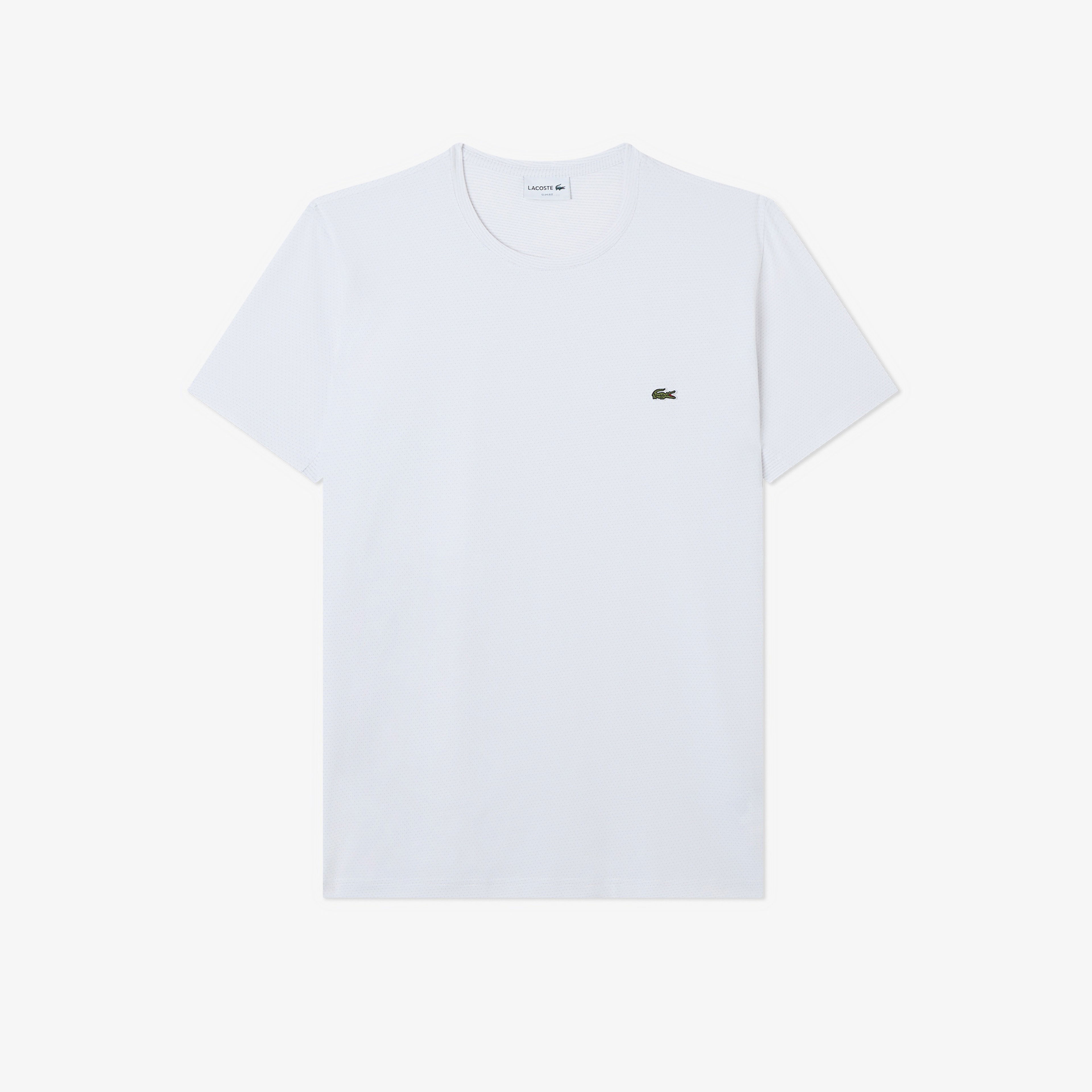 Lacoste Erkek Slim Fit Bisiklet Yaka Beyaz T-Shirt