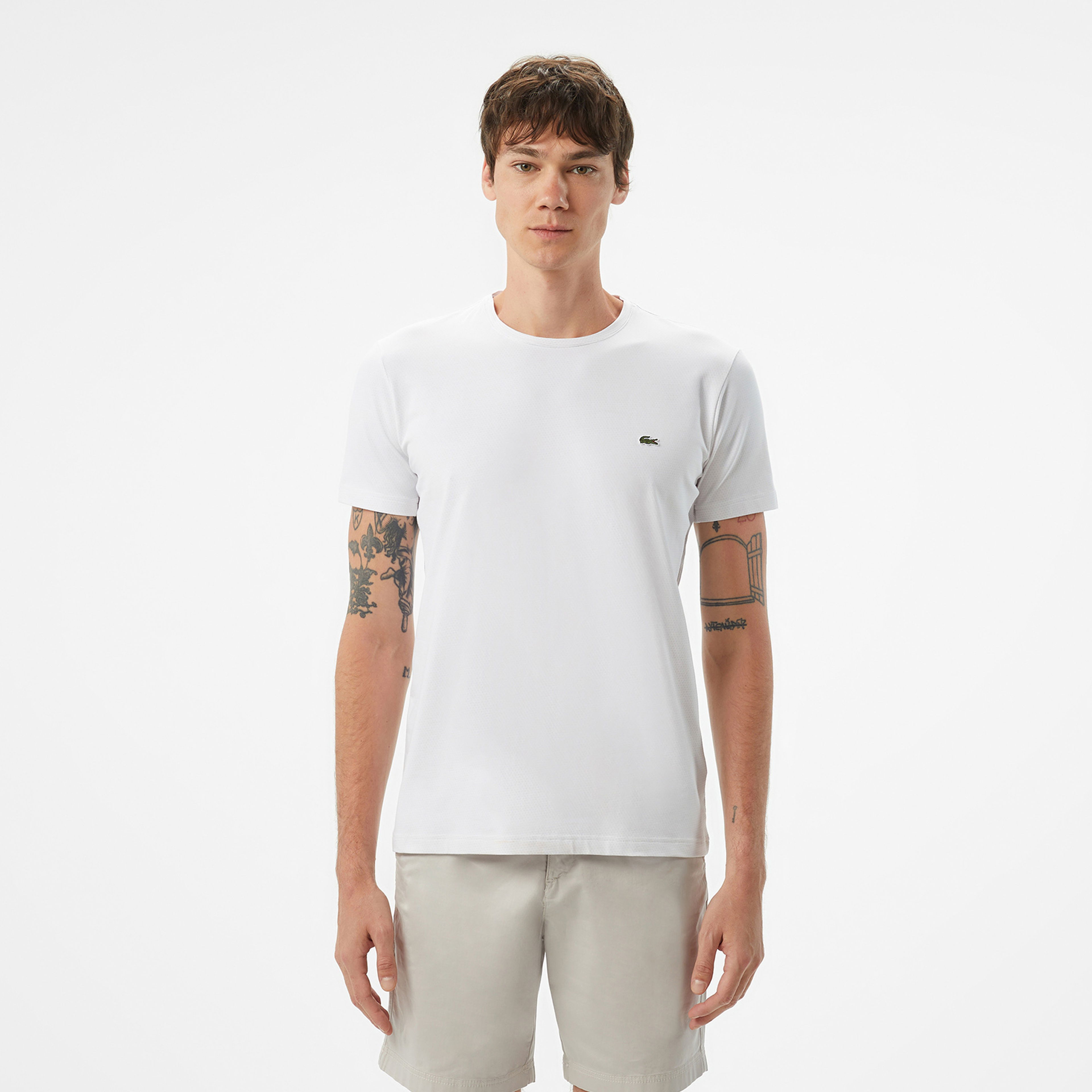 Lacoste Erkek Slim Fit Bisiklet Yaka Lacivert T-Shirt