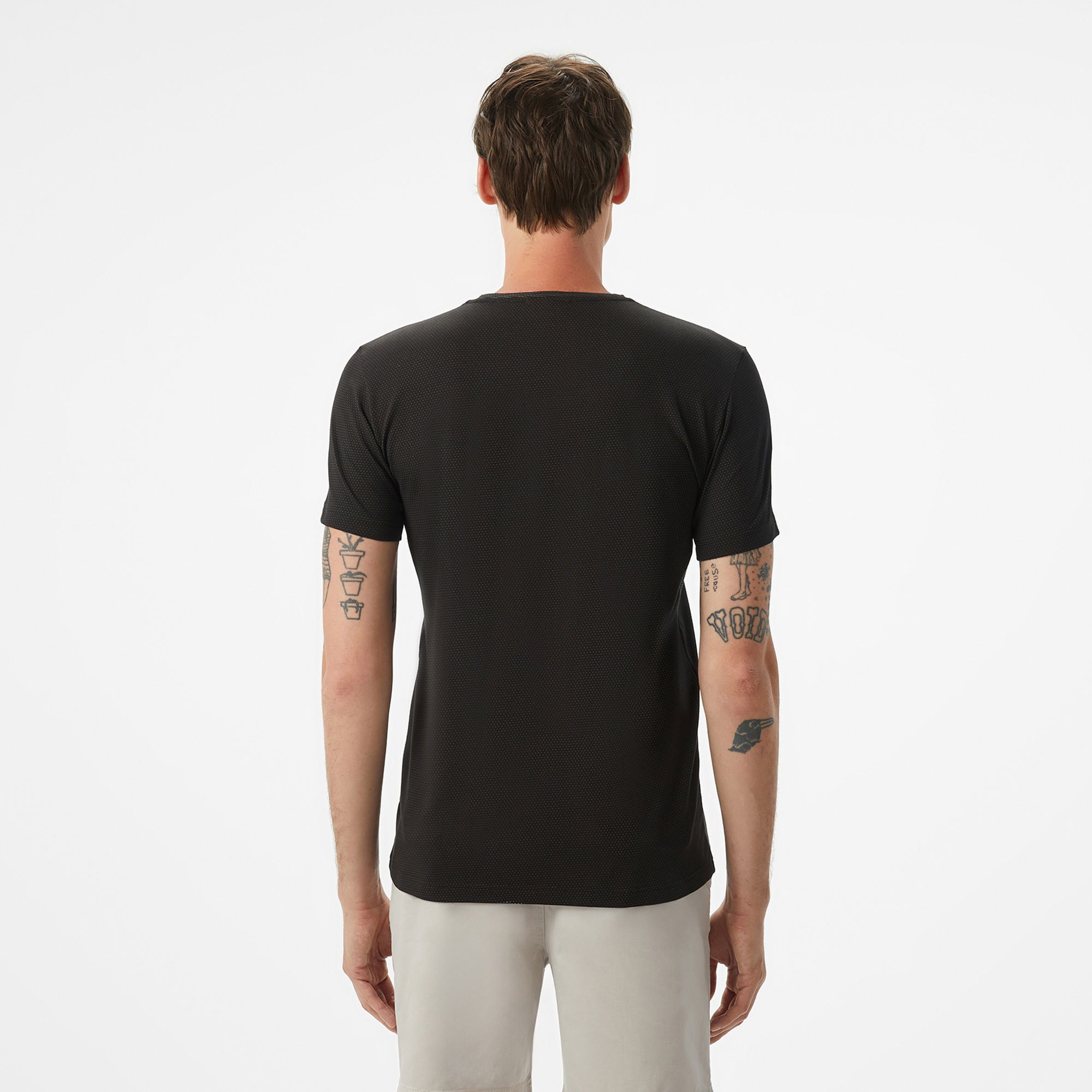 Lacoste Erkek Slim Fit Bisiklet Yaka Siyah T-Shirt