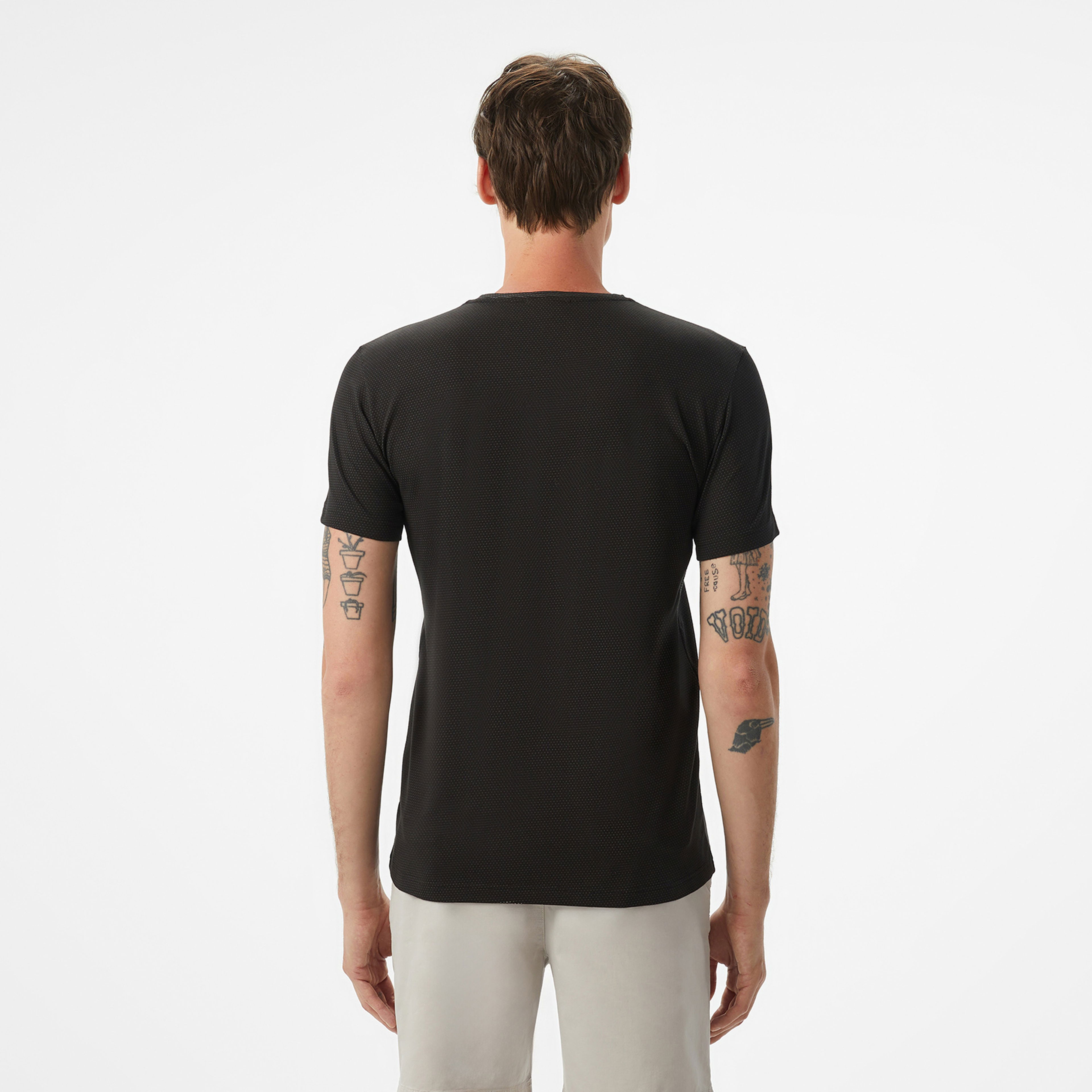 Lacoste Erkek Slim Fit Bisiklet Yaka Siyah T-Shirt