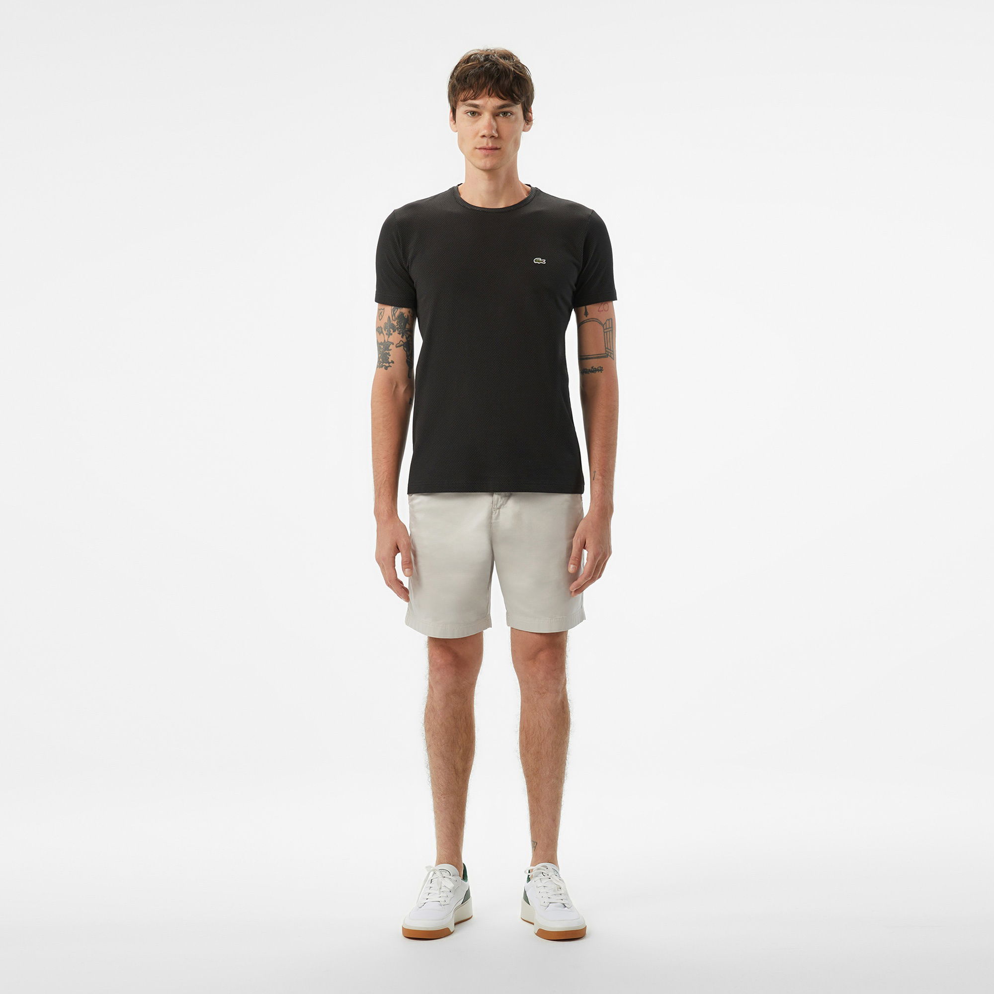 Lacoste Erkek Slim Fit Bisiklet Yaka Siyah T-Shirt