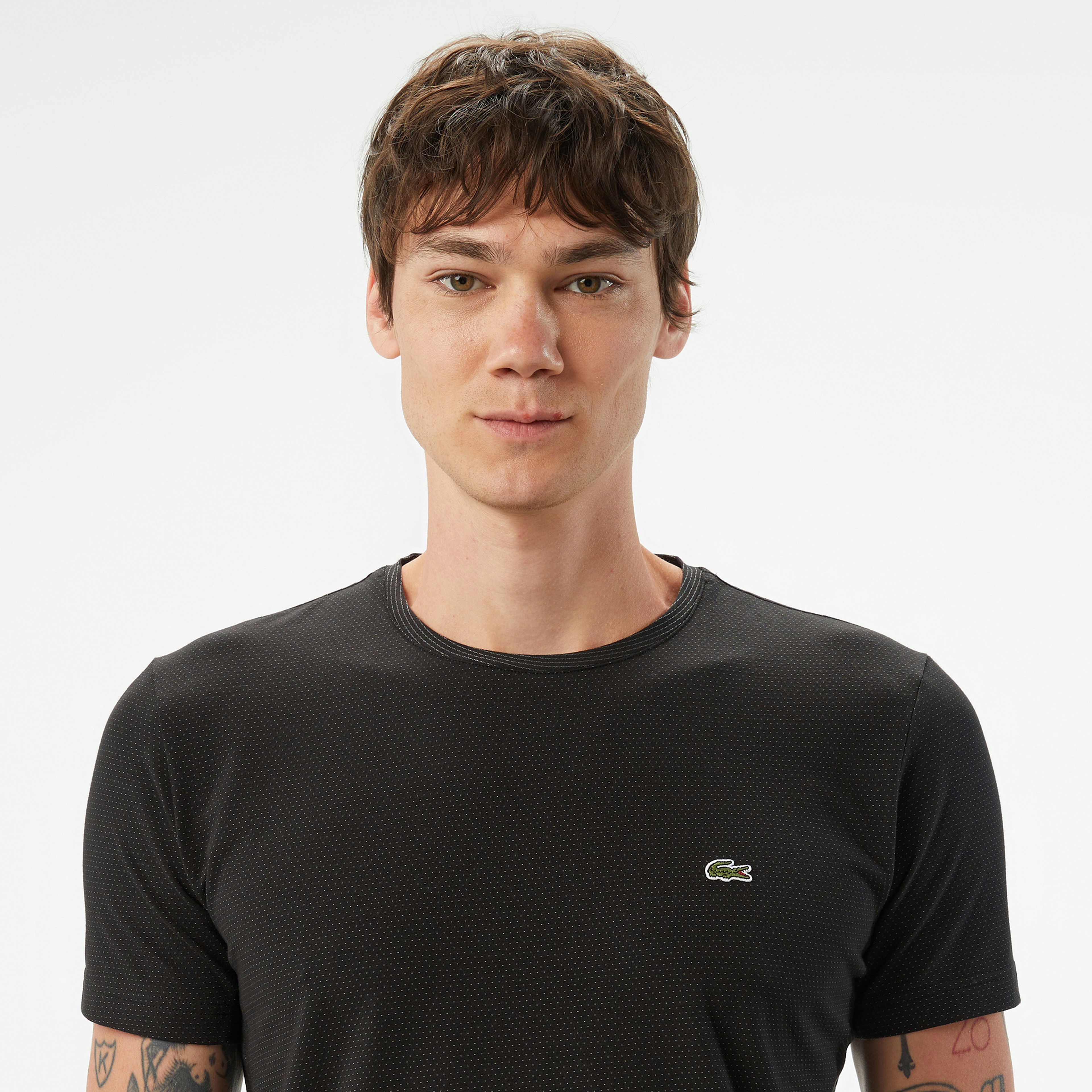 Lacoste Erkek Slim Fit Bisiklet Yaka Siyah T-Shirt