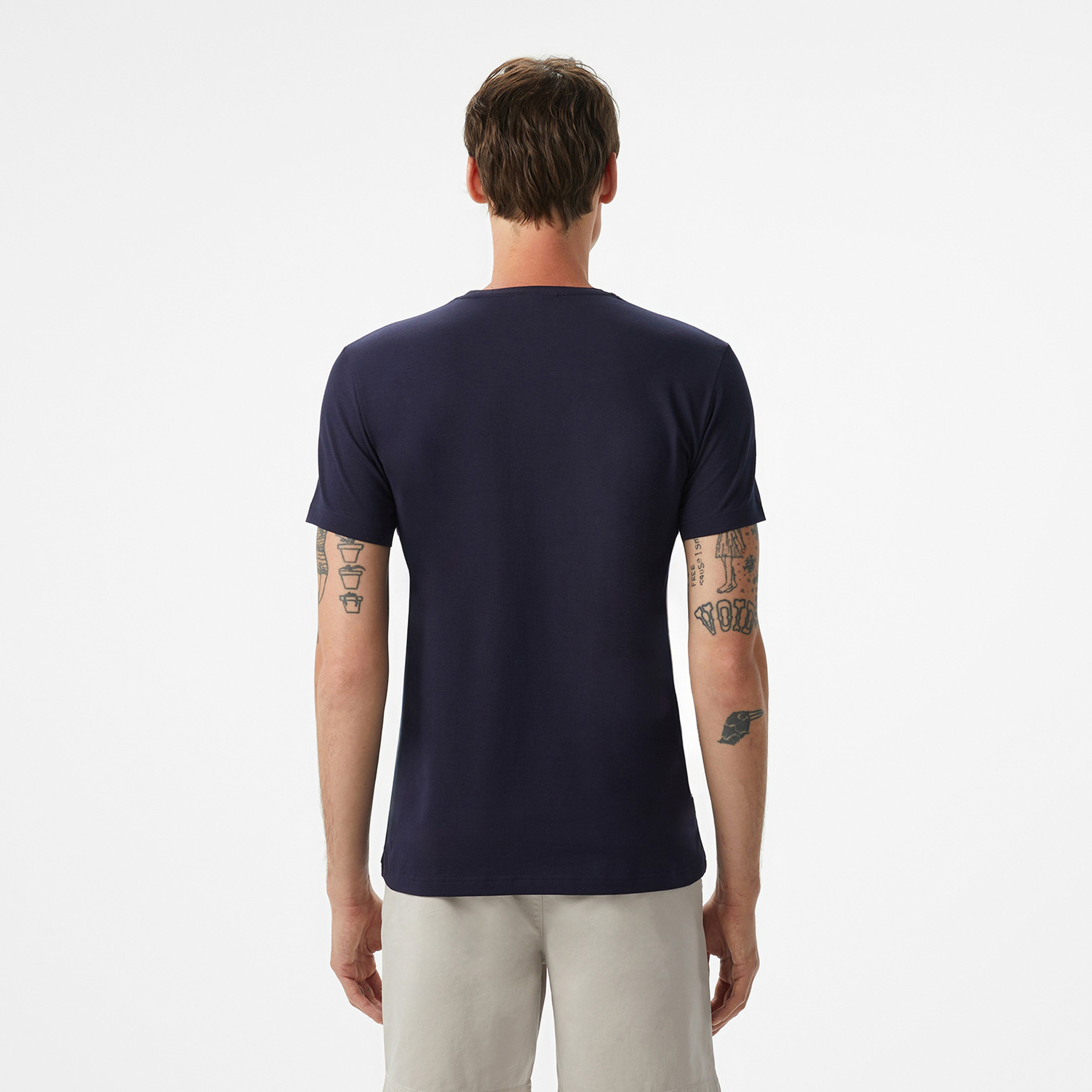 Lacoste Erkek Slim Fit Bisiklet Yaka Beyaz T-Shirt