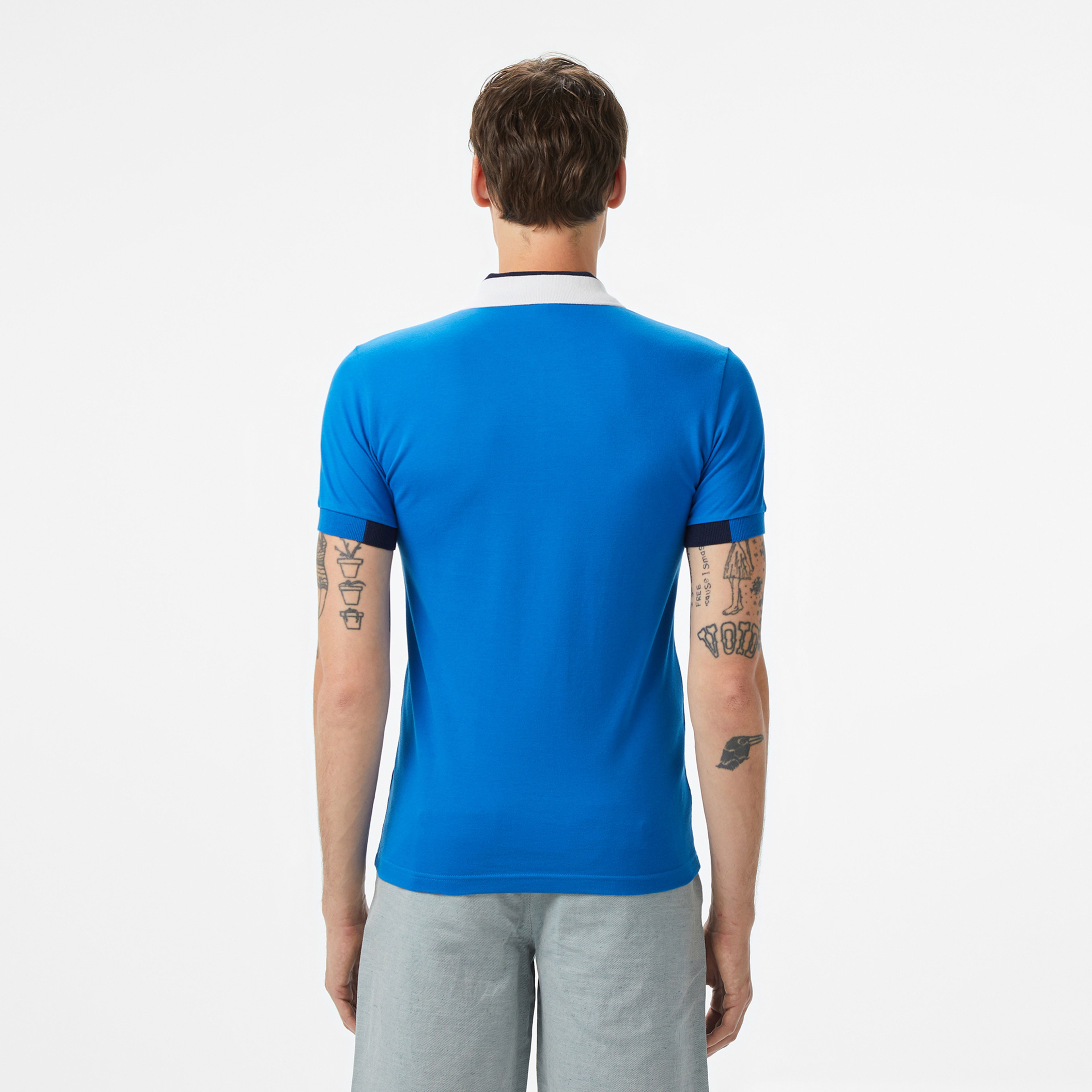 Lacoste Erkek Regular Fit Yarım Fermuarlı Baskılı Lacivert Polo